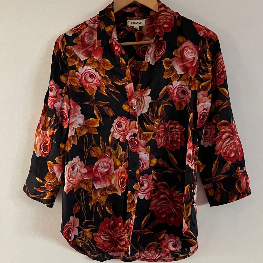 L’agence Blouse - Black Multi Vintage Rose